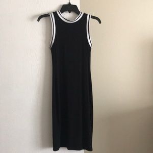 Knee length casual black dress